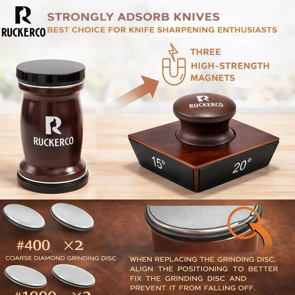 The Original Patented Knife Sharpener Kit, 4 Replaceable Ceramic Grinding Discs,Rolling Knife Sharpener 15& 20& 12& 25 Inclination Angles, Mother'S Day, Father'S Day,Birthday Give to You Love Most4