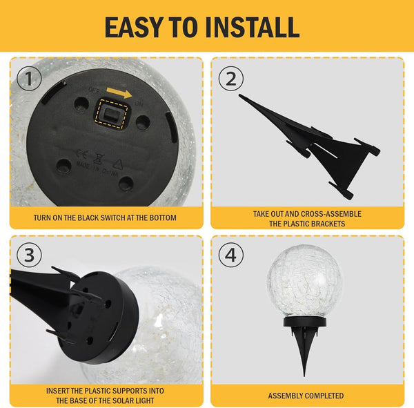 5.9" Large Solar Globe Lights Outdoor Waterproof -2 Pack, 5.9 In7