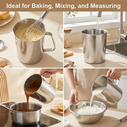 304 Stainless Steel Measuring Cup 64 OZ with OZ/ML Graduations, 8 Cup Kitchen Mixing Pitcher, Precision Engraved Markings, Container for Baking and Frothing, 2 Liter7