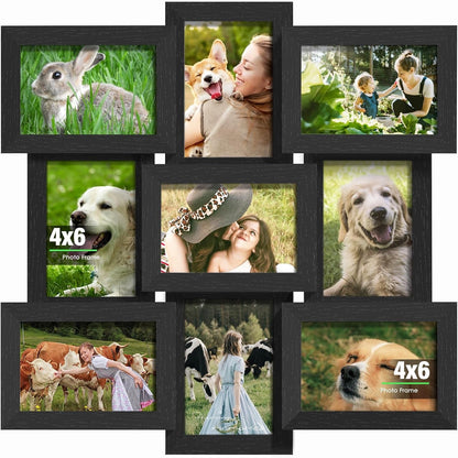 4X6 Collage Frame 9 Pack Glass Front Assembly Required Black1