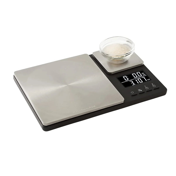 Kitchenaid KQ909 Dual Platform Digital Kitchen and Food Scale, 11 Pound Capacity and Precision 16Oz Capacity, Black with Stainless Steel7