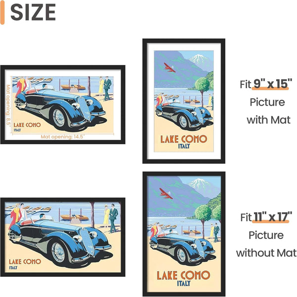 11X17 Picture Frame, Wall Decor Poster Frames, Black 1 Pack3