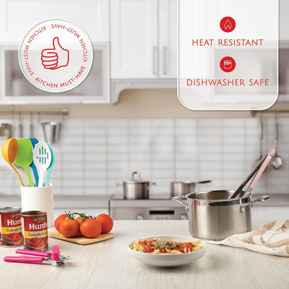 Kitchen Utensils Set, Cooking Utensil Set Kitchen Gadgets, Pots and Pans Set Nonstick and Heat Resistant, 24 Pcs Nylon and Stainless Steel, Spatula Set, Apartment Essentials Kitchen Cookware Sets4