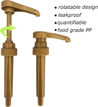 Syrup Pump Compatible with Torani, Davinci and Skinny (Set of 2) - Fits Bottles (25.4 Oz-750Ml) (Gold)4