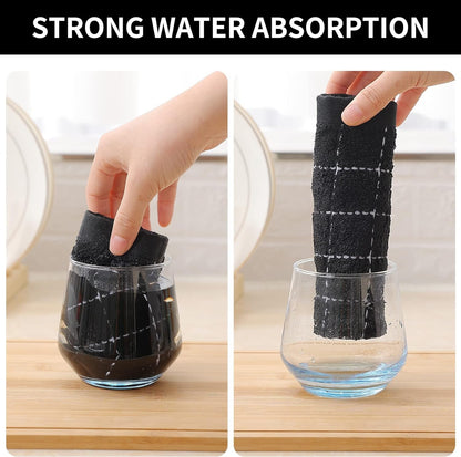 100% Cotton Terry Kitchen Towels, 4 Pack, Black | Ultra Soft and Absorbent Dish Towels for Kitchen, Suitable for Drying and Washing Dishes3
