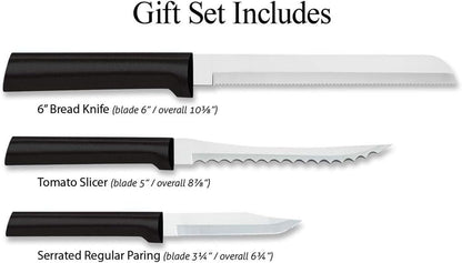 Cutlery Sensational Serrations Gift Set (G254), Black | 3-Piece Knife Set , Stainless Steel Blade, Resin Handle2