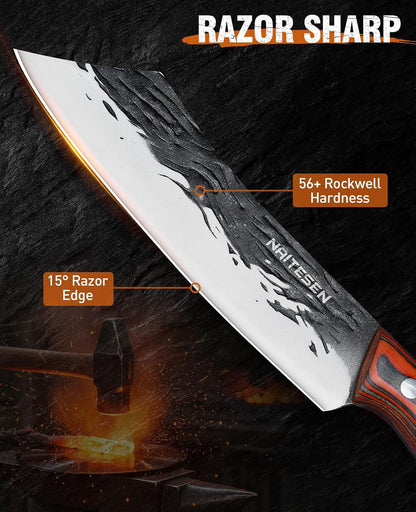 3PCS Hand Forged Butcher Knife Set with Gift Box4