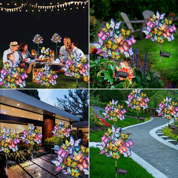 Solar Garden Lights Outdoor Waterproof Decorative Solar Lights Outdoor 2 Pack with 44 LED 34 Butterfly Flower Garden Decor Yard Patio Lawn, Gifts for Mother'S Day Mom Women4