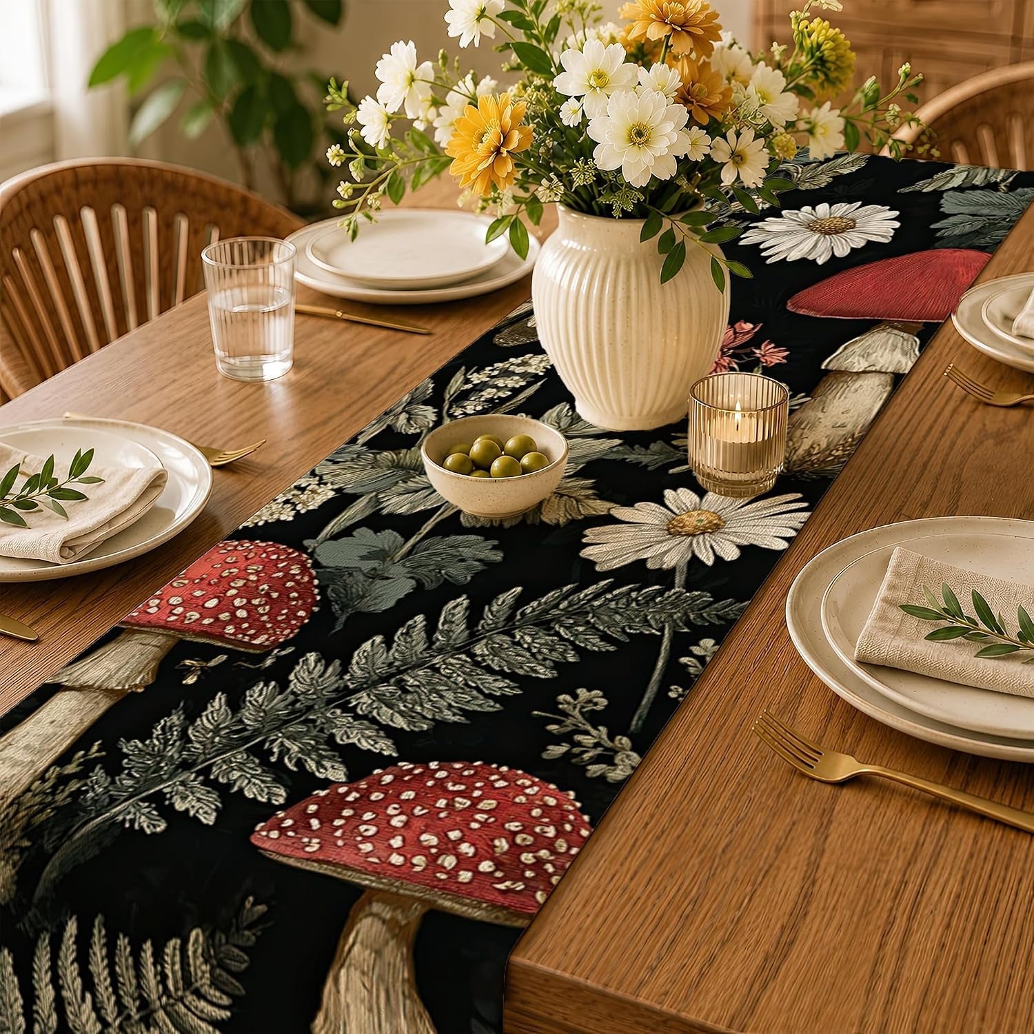 red-mushroom-table-runner-13-x-70-inch-butterfly-plant-herb-linen-kitchen-dining-table-runner-for-coffee-table-dresser-wedding-home-party-decor
