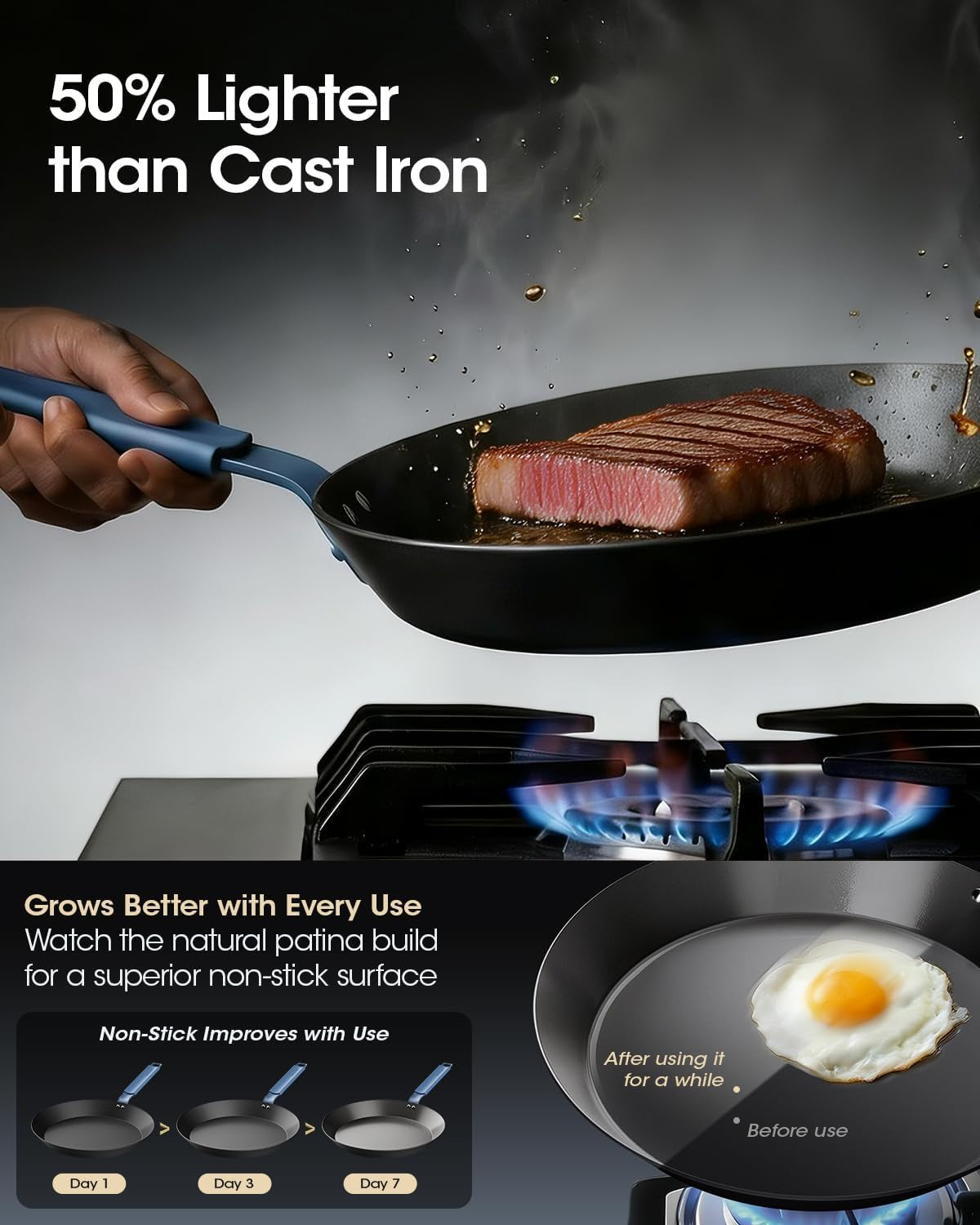 carbon-steel-frying-pan-set-8-10-12-inch-nitrided-skillets-complete-size-range-for-everyday-cooking-preseasoned-surface-develops-natural-patina-without-coatings