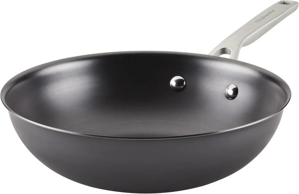 Kitchenaid NITRO Carbon Steel Wok, 10-Inch Nitrided Carbon Steel Pan, Stir Fry Pan, Gray1