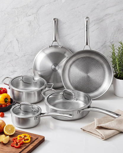 Titanium Pans for Cooking, 8+10+12-Inch Titanium Pan with Lid, Non-Stick Frying Pans, Pfas/Pfoa/Ptfe-Free, Dishwasher & Oven Safe, Compatible with Gas & Induction Cooktops3