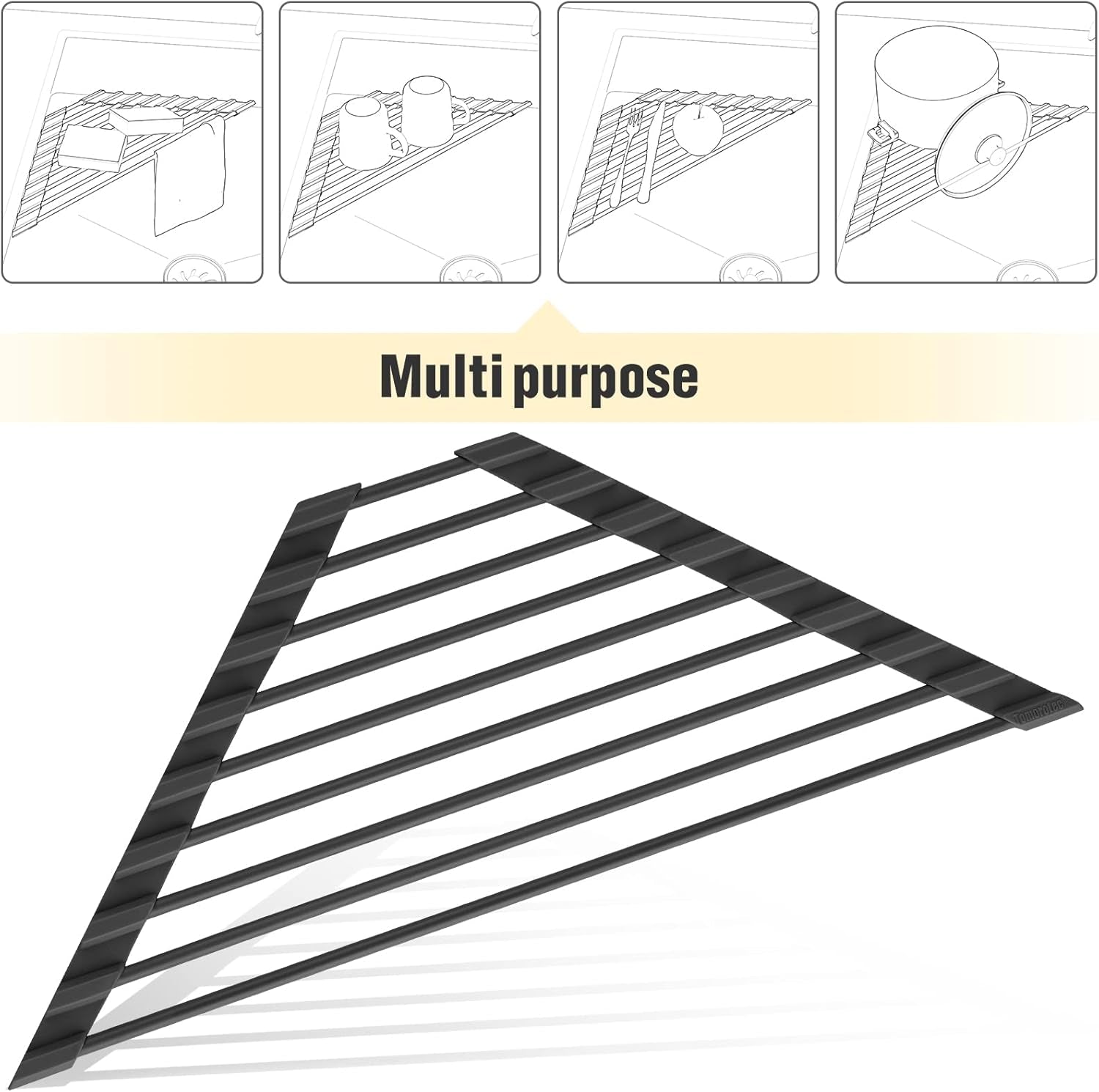 triangle-roll-up-dish-drying-rack-with-silicone-coating-black