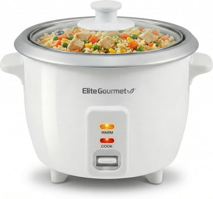 ERC-003X Rice Cooker, Keep Warm, White, 6 Cups Cooked | 3 Cups Uncooked - Also Makes Soups, Stews, Grains and Hot Cereals for Versatile One-Pot Meals1