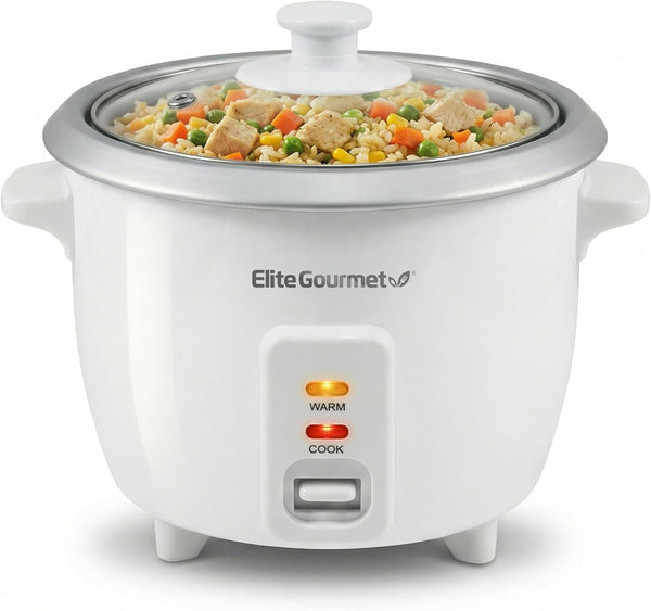 ERC-003X Rice Cooker, Keep Warm, White, 6 Cups Cooked | 3 Cups Uncooked - Also Makes Soups, Stews, Grains and Hot Cereals for Versatile One-Pot Meals1