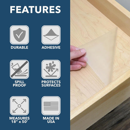 Brand Creative Clear Covering, Versatile and Self-Adhesive Shelf Liner, Ideal Privacy Film, Protective Clear Vinyl, 18'' X 16', Matte2