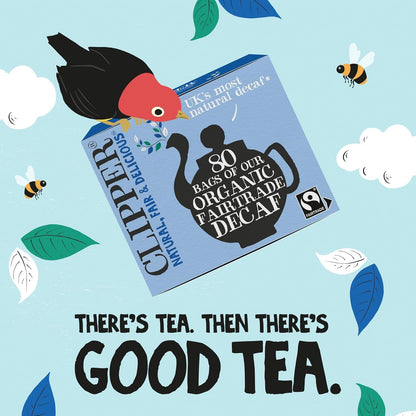 Clipper Organic Decaf Fairtrade Black Tea, 80 Tea Bags | a Majestic Blend of Full-Bodied Assam and Delicate Ceylon Tea in Unbleached Tea Bags. Organic and Fairtrade Approved.5