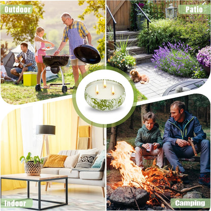 3 X 12Oz Citronella Candle Outdoor 3 Wick Soy Wax Citronella Candle Set Jar Candle up to 240Hrs Burning Outdoor Candles Home Garden Yard Balcony Summer Camping6
