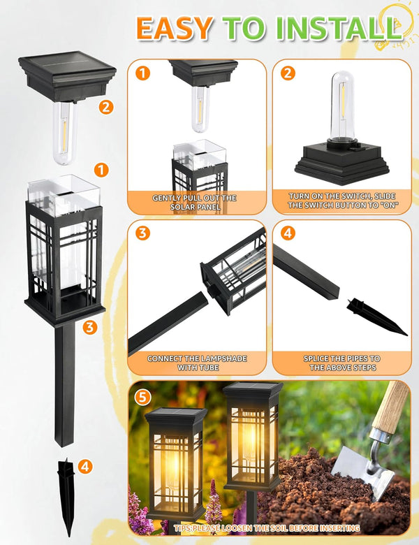 Solar Pathway Lights Outdoor for Yard Lawn Walkway Driveway,8 Pack6