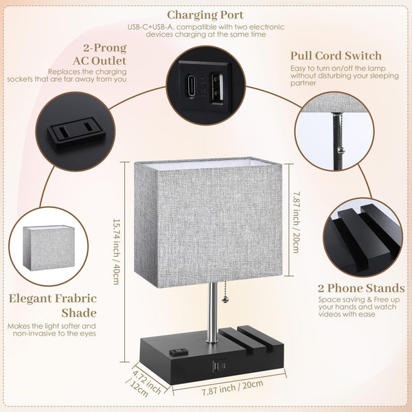 Smart RGB Dimmable Table Lamp Compatible with Alexa&App&Remote Control, Gray8