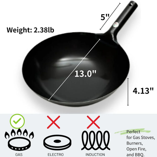 Kanda Iron Beijing Wok - Lightweight and Durable - Perfect for Authentic Japanese Cooking - 13 Inch3