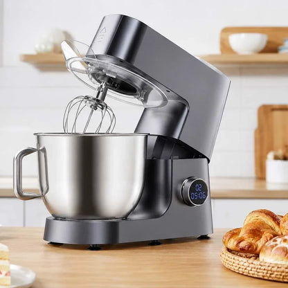 7.4 QT Kitchen in the Box Stand Mixer for Baking, Electric Spiral Mixer with Dough Hook, Cake Mixer with Bowl Stand & Beater, 800W/12-Speed Tilt-Head Food Mixer | Electric Spiral Mixer with Dough Hook, Wire Whip & Beater ,800W 12-Speed Tilt-Head Food Mixer, Grey1