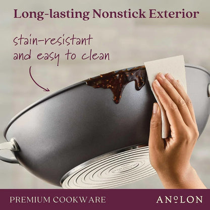 Accolade Forged Hard Anodized Nonstick Wok / Stir Fry Pan with Lid, 13.5 Inch - Moonstone Gray5