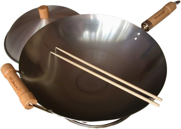 Classic Wok Set 14" Carbon Steel1