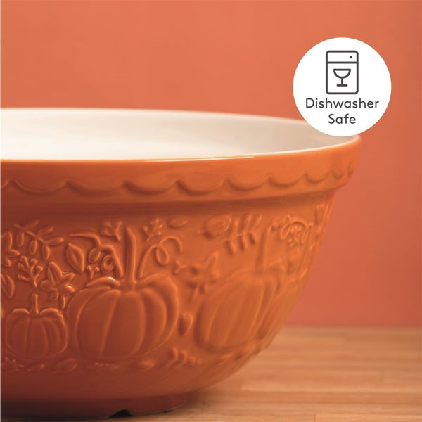 in the Pumpkin Patch S12 Mixing Bowl Stoneware, 4.25 Qt, Embossed Pumpkin Design (Persimmon)6