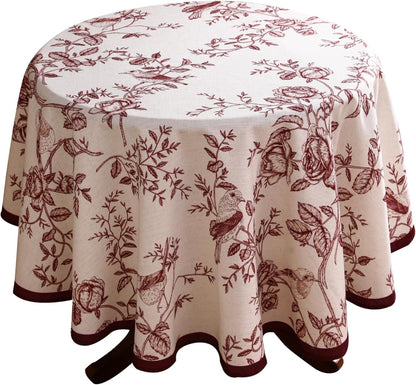 Designer French Linen round Tablecloth,Diameter 55"-Harmony1