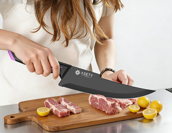 Knife Set, 15 PCS Kitchen Knife Set with Built-In Sharpener Block2