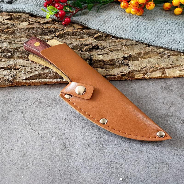 Meat Cleaver Knife, Outdoor Camping Knife Split Deboning Stainless Steel Household Fruit Knife Outdoor Small Kitchen Knife (Color : C with Cover)5