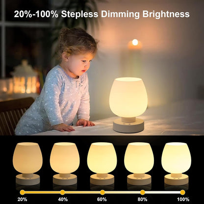 Cordless Touch Bedside Table Lamp, Small Rechargeable Battery RGB Light5