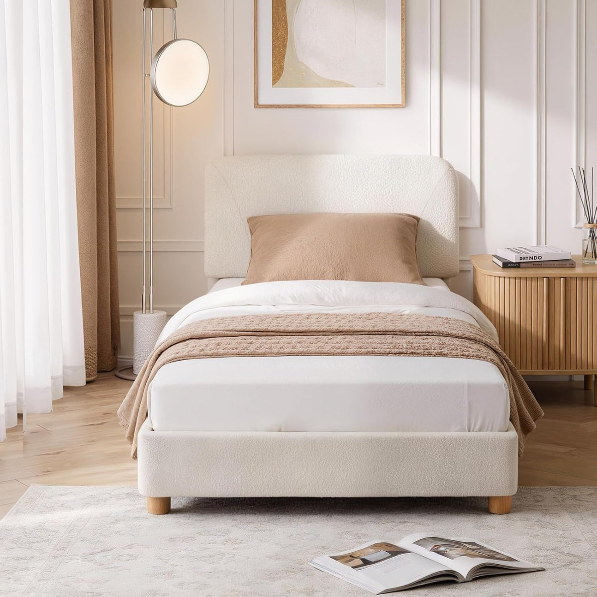 twin-size-cloud-platform-bed-for-kids-soft-boucle-toddler-bed-frame-cream