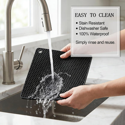 4 Pack Silicone Trivets for Hot Dishes | Heat-Resistant Non-Slip Hot Pads for Kitchen Countertops and Tables, Food-Grade Thick Silicone Mats (7.1X7.1In)5