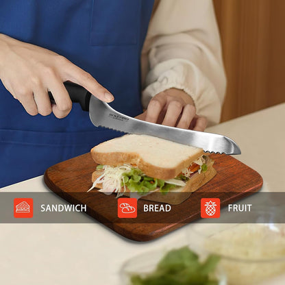 9 Inch Offset Serrated Bread Knife, for Homemade Sourdough & Cake5