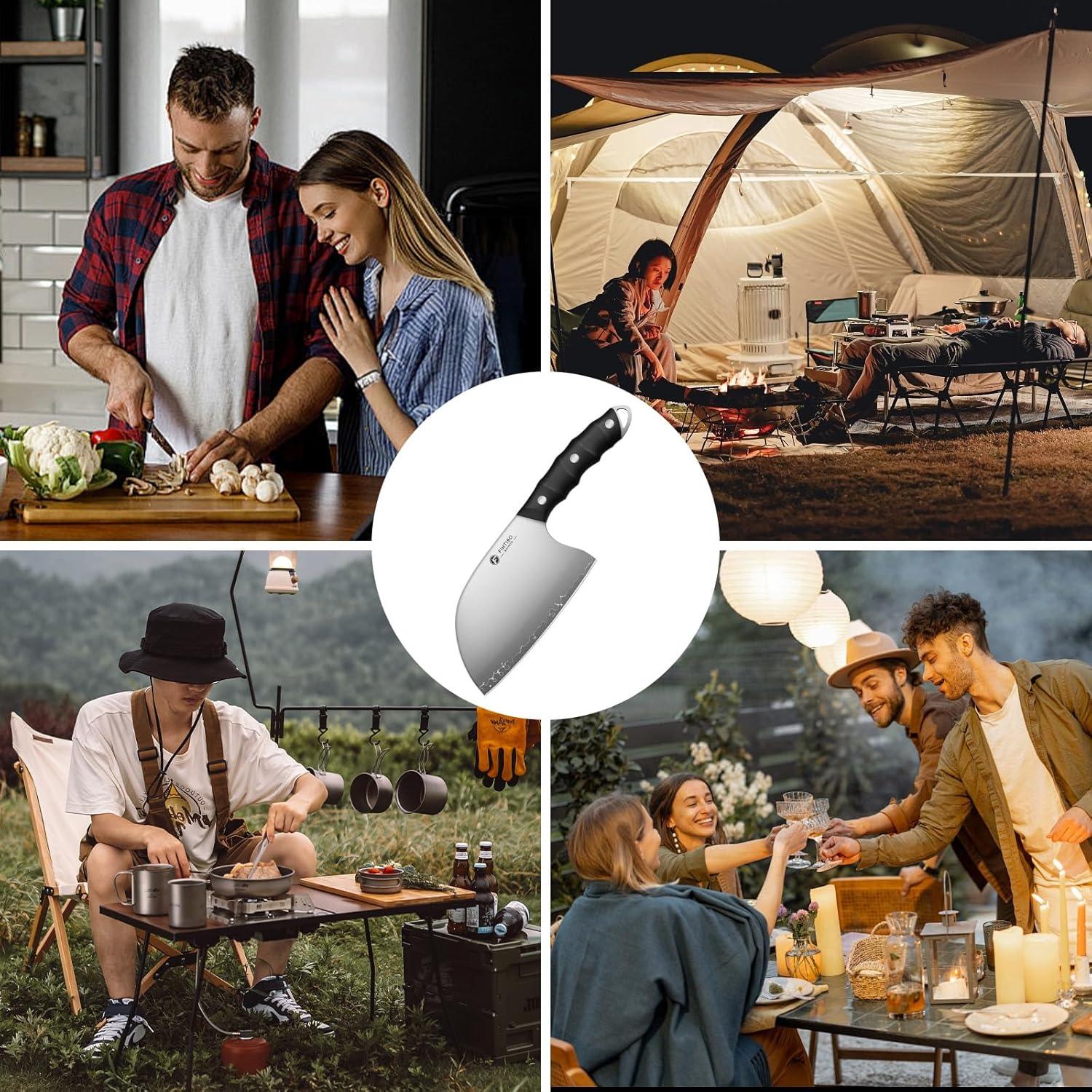 6-inch Japanese high carbon steel boning knife with black handle and damascus pattern blade