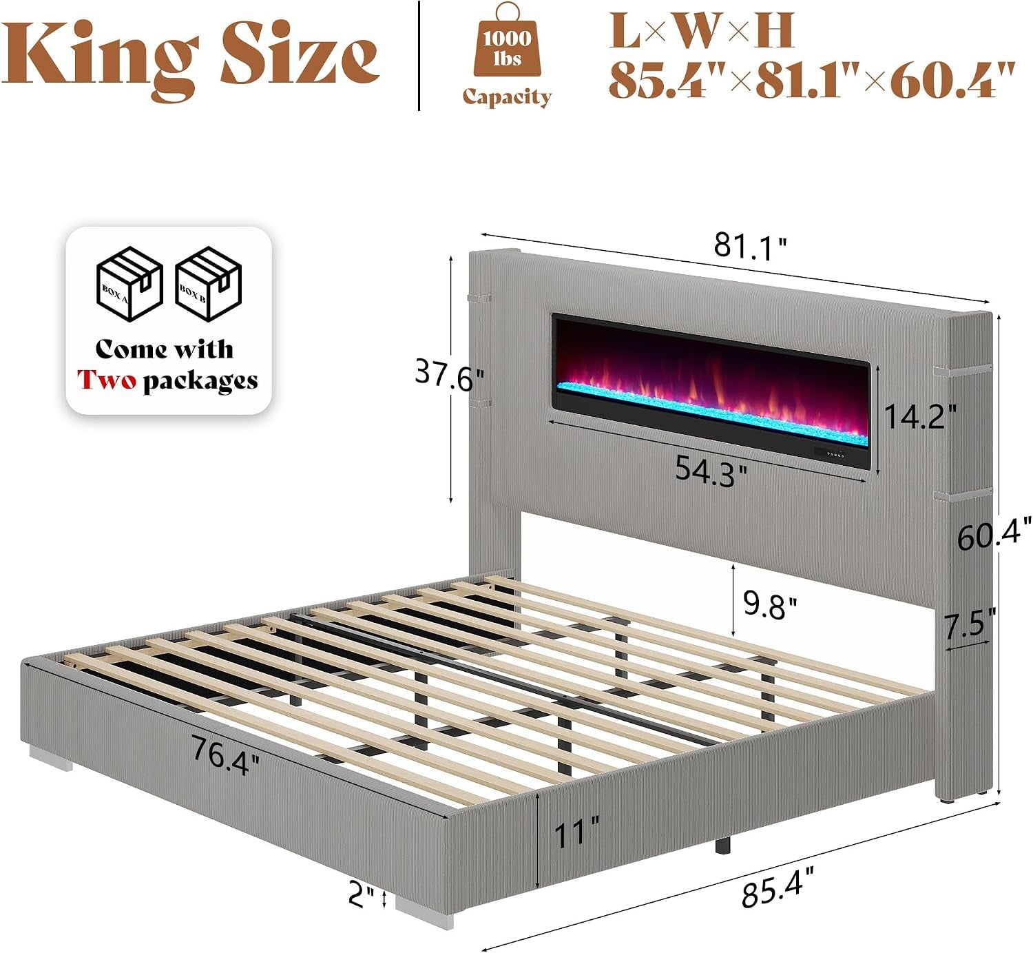 king-bed-frame-with-fireplace-upholstered-headboard-light-gray