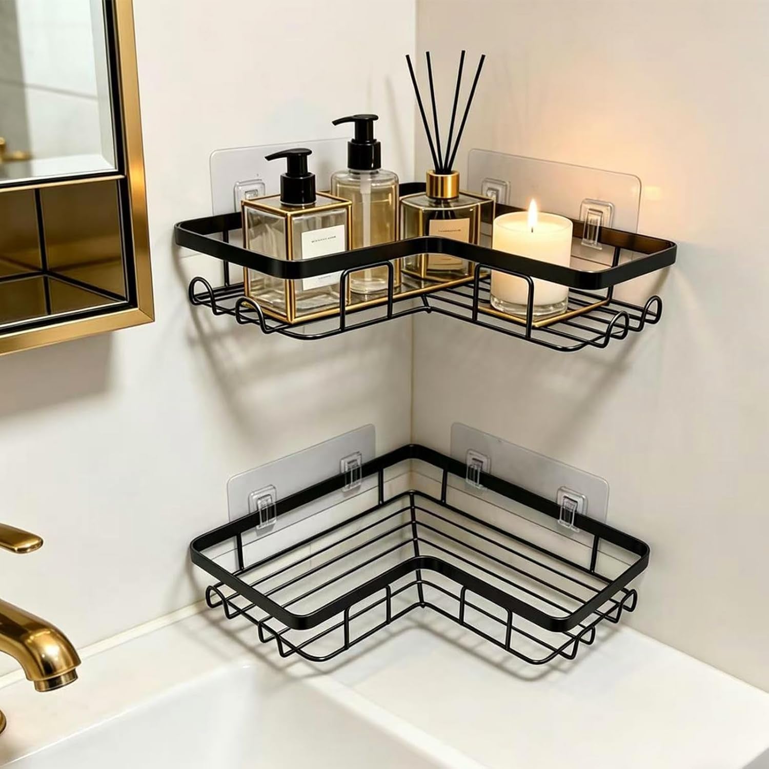 shower-caddy-2-pack-no-drilling-adhesive-bathroom-organizer-shelf-rack-corner-shower-shelf-with-hooks-for-home-decor-storage