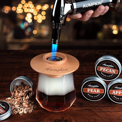 Cocktail Smoker Kit with Torch – 6 Flavors Wood Chips – Bourbon, Whiskey Smoker Infuser Kit, Old Fashioned Drink Smoker Kit, Birthday Bourbon Whiskey Gifts for Men, Dad, Husband (Without Butane)2