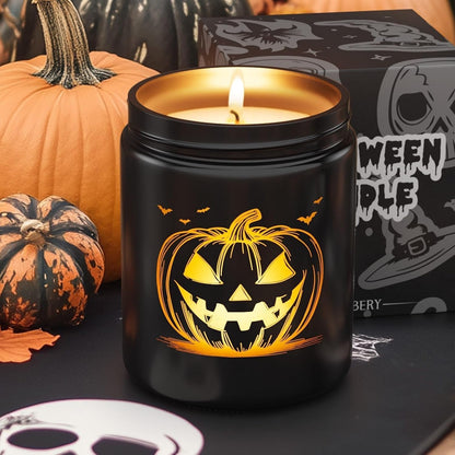 Halloween Candles,Halloween Gifts Candle with LED Pumpkin Face1