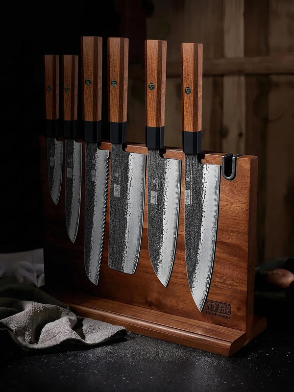 7 Pcs Knife Set with Magnetic Knife Block, Ultra Sharp Knife Set7