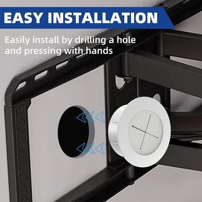 TV Wire Hider Kit for Wall Mount TV, White in Wall Cable Management Kit, Includes 2 Pass Throughs and Hole Saw Drill Attachment for Easy Install6
