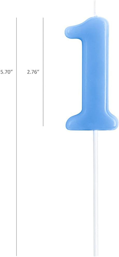 1St Birthday Candle, 2.76” Big Size Number Candle for Cake Decoration, Birthday Party, Wedding Anniversary, Blue (Number 1)4