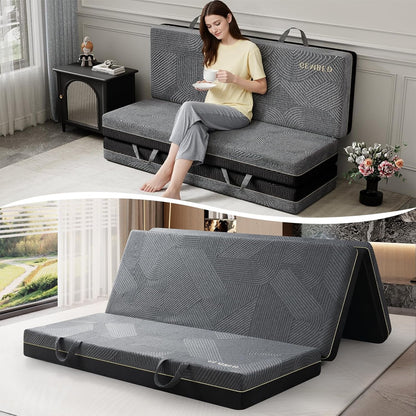 Tri Folding Mattress Queen Size - 6 Inch Foldable Floor Sofa Bed7