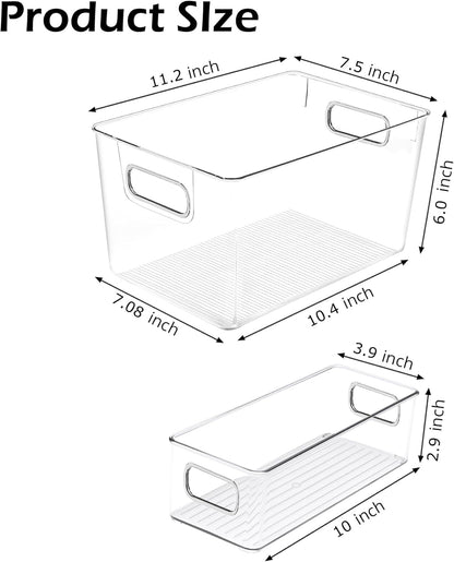 Clear Plastic Storage Bins 8 Pack - Pantry Organizers and Storage, Fridge Organizer Containers for Kitchen, Cabinet, Freezer, Bathroom, Clost, Home Organization6