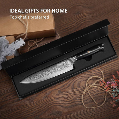 Chef Knife 8 Inch, Damascus Kitchen Knife with G10 Handle7