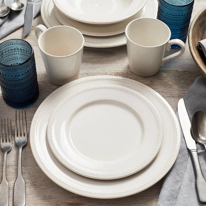 Sur La Table Pearl Stoneware 16-Piece Dinnerware Set, White3