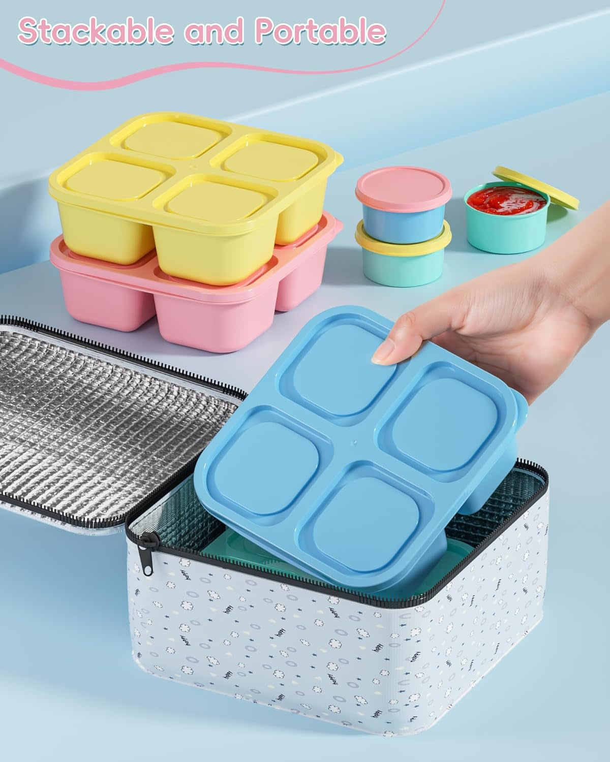 4-pcs-snack-box-containers-set-reusable-4-compartment-lunchable-container-with-2pcs-sauce-containers-stackable-bpa-free-bento-box-for-school-work-travel-4-color