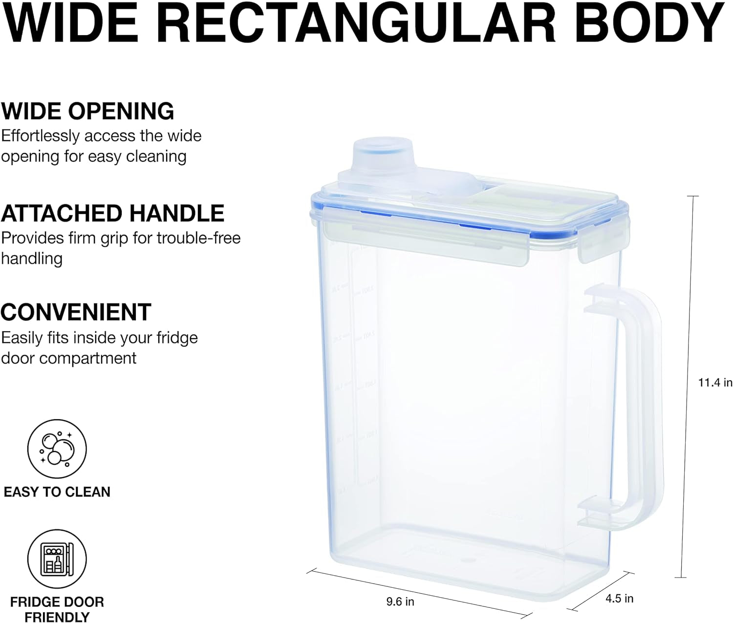 aqua-fridge-door-water-jug-clear-pitcher-bpa-free-plastic-pitcher-with-lid-1-gallon-pitcher-with-lid-for-water-juice-tea-more-beverages-clear